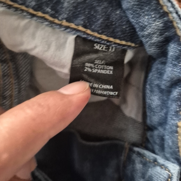 Fashion Nova Blue Wide Leg Jeans with Gold Accents - Picture 7 of 7